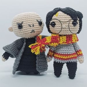 Crocheted Harry Potter and Voldemort Doll